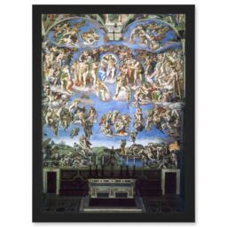Artery8 Michelangelo The Last Judgement 1541 Old Master Painting Artwork Framed Wall Art Print A4 in Black - thumbnail 1