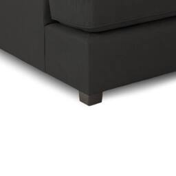 Furnishings For Less UK California Classic Fabric Black U shaped 6 Seater Sofa + Footstool - thumbnail 3