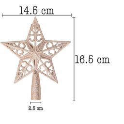 Shatchi Christmas Glitter Star Tree Topper - Sparkling Star Decoration for Xmas Tree - Elegant Christmas Home Décor in Rose Gold - thumbnail 2