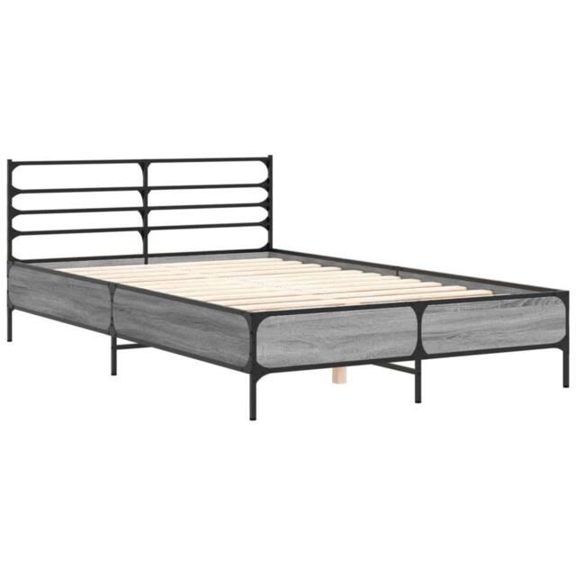 Berkfield Home Durable Bed Frame without Mattress Grey Sonoma 140x190 cm - image 1