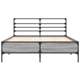 Berkfield Home Durable Bed Frame without Mattress Grey Sonoma 140x190 cm - thumbnail 4