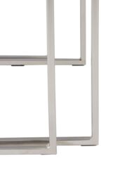 Orsina Set of 2 Rectangular Side Tables, Textured Aluminium Table Tops with Nickel Finish Legs, Sleek Nesting Tables in Silver - thumbnail 5
