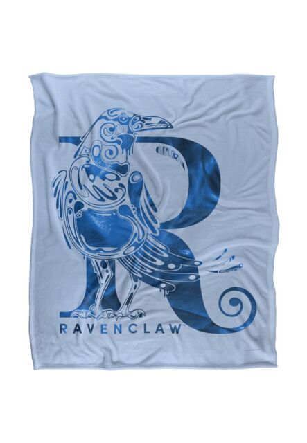 Warner Brothers Harry Potter Ravenclaw R Logo Blanket 152 x 127 cm in White - image 1