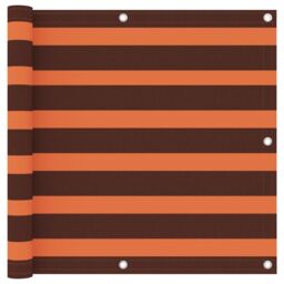Berkfield Home Balcony Screen Orange & Brown 90x400 cm Oxford Fabric - thumbnail 1