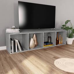 Berkfield Home Book Cabinet/TV Cabinet Grey Sonoma 36x30x143 cm Engineered Wood - Size: 36 x 30 x 143 cm - thumbnail 8