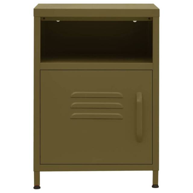 Berkfield Home Nightstand Olive Green 35x35x51 cm Steel - Size: 35 x 35 x 51 cm - image 1