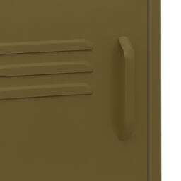 Berkfield Home Nightstand Olive Green 35x35x51 cm Steel - Size: 35 x 35 x 51 cm - thumbnail 8