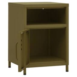 Berkfield Home Nightstand Olive Green 35x35x51 cm Steel - Size: 35 x 35 x 51 cm - thumbnail 6