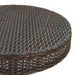 Berkfield Home Garden Table Brown 75.5x106 cm Poly Rattan - thumbnail 4