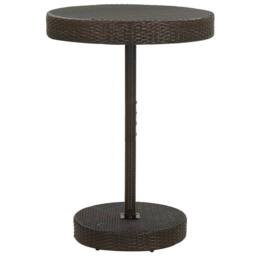 Berkfield Home Garden Table Brown 75.5x106 cm Poly Rattan - thumbnail 2