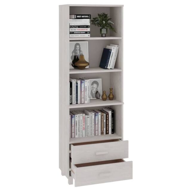 Berkfield Home Highboard HAMAR White 60x35x180 cm Solid Wood Pine - Size: 60 x 35 x 180 cm - image 1