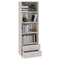 Berkfield Home Highboard HAMAR White 60x35x180 cm Solid Wood Pine - Size: 60 x 35 x 180 cm