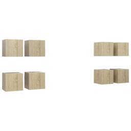 Berkfield Home Wall Mounted TV Cabinets 8 pcs Sonoma Oak 30.5x30x30 cm in Brown - thumbnail 2