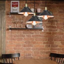 Pheashine Industrial Pendant Light, Lamp with 1.2m Adjustable Cord, E27 Base in Black - thumbnail 3