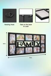 "Arpan Photo Frame for Family Pictures Multi Aperture - Holds 10 X 6"" X4"" Photos in Black" - thumbnail 2