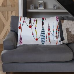 Benjamin Tate Design Ribbon & Bead Blanket in Natural - Size: 120 cm x 150 cm - thumbnail 2