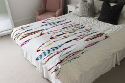 Benjamin Tate Design Ribbon & Bead Blanket in Natural - Size: 120 cm x 150 cm - thumbnail 3
