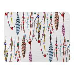 Benjamin Tate Design Ribbon & Bead Blanket in Natural - Size: 120 cm x 150 cm - thumbnail 1