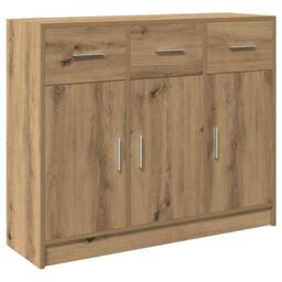 Berkfield Home Sideboard Artisan Oak 91x28x75 cm Engineered Wood in Brown - Size: 91 x 28 x 75 cm - thumbnail 2