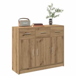 Berkfield Home Sideboard Artisan Oak 91x28x75 cm Engineered Wood in Brown - Size: 91 x 28 x 75 cm