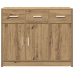 Berkfield Home Sideboard Artisan Oak 91x28x75 cm Engineered Wood in Brown - Size: 91 x 28 x 75 cm - thumbnail 4