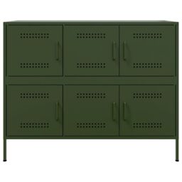 Berkfield Home Sideboard Olive Green 100.5x39x79 cm Steel - thumbnail 6