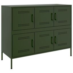 Berkfield Home Sideboard Olive Green 100.5x39x79 cm Steel - thumbnail 2