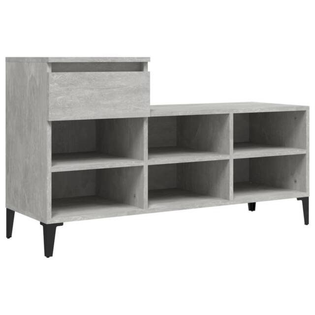 Berkfield Home Shoe Cabinet Concrete Grey 102x36x60 cm Engineered Wood - Size: 102 x 36 x 60 cm - image 1