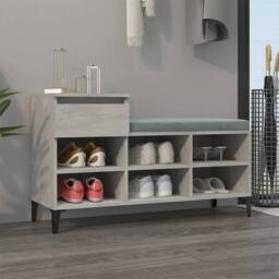 Berkfield Home Shoe Cabinet Concrete Grey 102x36x60 cm Engineered Wood - Size: 102 x 36 x 60 cm - thumbnail 2