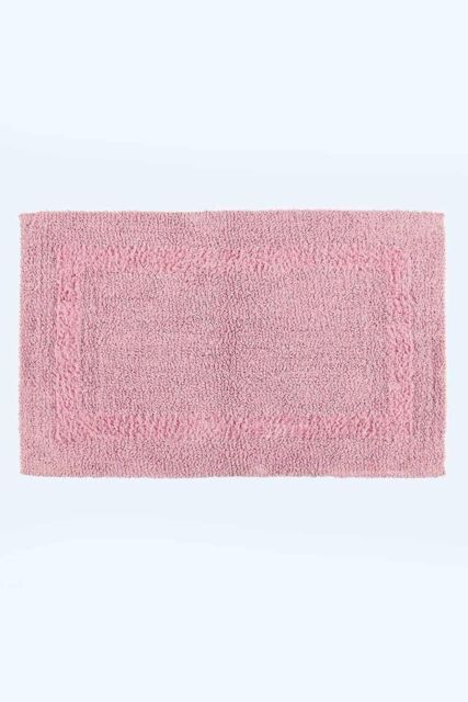 Homescapes Luxury Bath Mat Reversible 100% Cotton 1600GSM, 50 x 80cm, Extra Soft in Baby Pink - Size: 50 x 80 cm - image 1