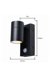 BHS Lighting Jared Anthracite Outdoor Up or Down Wall Light with Sensor in Dark Grey - thumbnail 4
