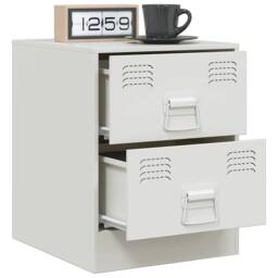 Berkfield Home Stylish Bedside Cabinets 2 pcs White 34.5x39x44 cm Steel - thumbnail 4
