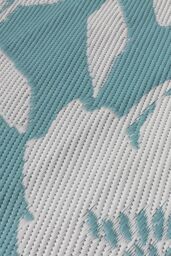 Fusion 'Luna Outdoor' Large floral design UV Resistant Outdoor Rug in Duck Egg Blue - Size: 170 cm x 120 cm - thumbnail 3