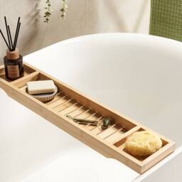 Wyld and Coco Bamboo Bathtub Tray - Light Brown - thumbnail 1