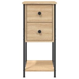 Berkfield Home Bedside Cabinet Sonoma Oak 32x42x70 cm Engineered Wood in Brown - Size: 32 x 42 x 70 cm - thumbnail 6