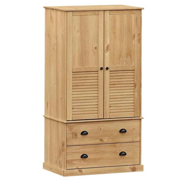 Berkfield Home Wardrobe VIGO 90x55x176 cm Solid Wood Pine in Brown - Size: 90 x 55 x 176 cm - image 1