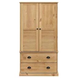Berkfield Home Wardrobe VIGO 90x55x176 cm Solid Wood Pine in Brown - Size: 90 x 55 x 176 cm - thumbnail 4