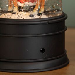 Samuel Alexander 29cm Dual Power LED Christmas Glitter Water Spinner Black Lantern Santa & Reindeer Scene - thumbnail 6