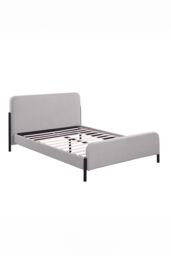 More4Homes Thetford Boucle Fabric Double Bed Frame in Light Grey - Size: King - thumbnail 3