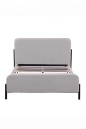 More4Homes Thetford Boucle Fabric Double Bed Frame in Light Grey - Size: King - thumbnail 2