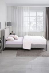 More4Homes Thetford Boucle Fabric Double Bed Frame in Light Grey - Size: King - thumbnail 8
