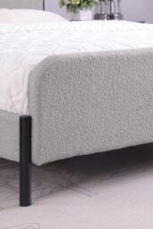 More4Homes Thetford Boucle Fabric Double Bed Frame in Light Grey - Size: King - thumbnail 7