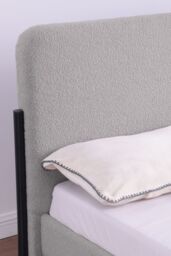 More4Homes Thetford Boucle Fabric Double Bed Frame in Light Grey - Size: King - thumbnail 6