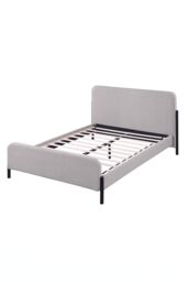 More4Homes Thetford Boucle Fabric Double Bed Frame in Light Grey - Size: King - thumbnail 5