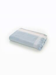 Deyongs Shoreline Stripe Beach Towel Stone 80x165cm 400gsm in Light Blue - Size: 80x165 cm - thumbnail 2