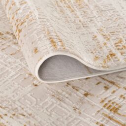 THE RUGS Carmel Abstract Area Rug Runner Soft Pile Living Room Bedroom in Gold - Size: 80 cm x 300 cm - thumbnail 3
