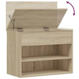 Berkfield Home Shoe Bench Sonoma Oak 60x30x45 cm Engineered Wood in Light Tan - Size: 60 x 30 x 45 cm - thumbnail 8