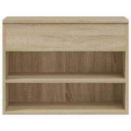 Berkfield Home Shoe Bench Sonoma Oak 60x30x45 cm Engineered Wood in Light Tan - Size: 60 x 30 x 45 cm - thumbnail 5