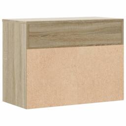 Berkfield Home Shoe Bench Sonoma Oak 60x30x45 cm Engineered Wood in Light Tan - Size: 60 x 30 x 45 cm - thumbnail 7