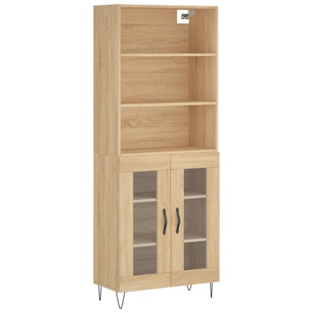 Berkfield Home Highboard Sonoma Oak 69.5x34x180 cm Engineered Wood in Light Beige - image 1